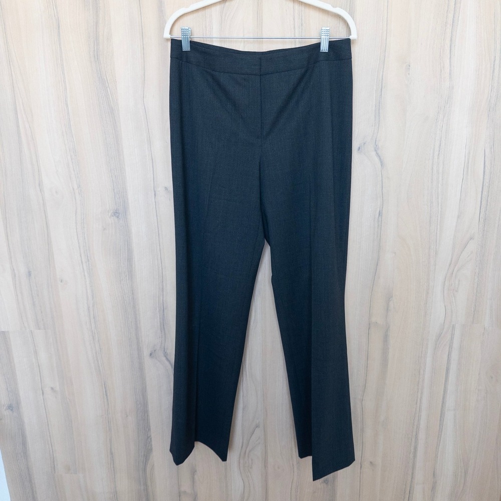 Lafayette 148 Womens Wool Dress Pants 8 Charcoal Grey Career Quiet Luxury